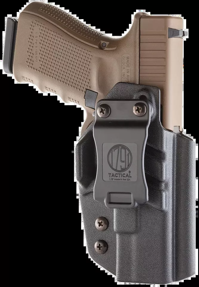 1791 Gunleather Tactical Kydex IWB Holster for Glock - Right Handed, Black Belt Clip