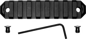 3.8" 9-Slot Black Aluminum KeyMod Rail Section by GrovTec