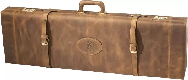 34" BBL Distressed Leather Brown Browning Luggage Case for Over/Under Shotgun