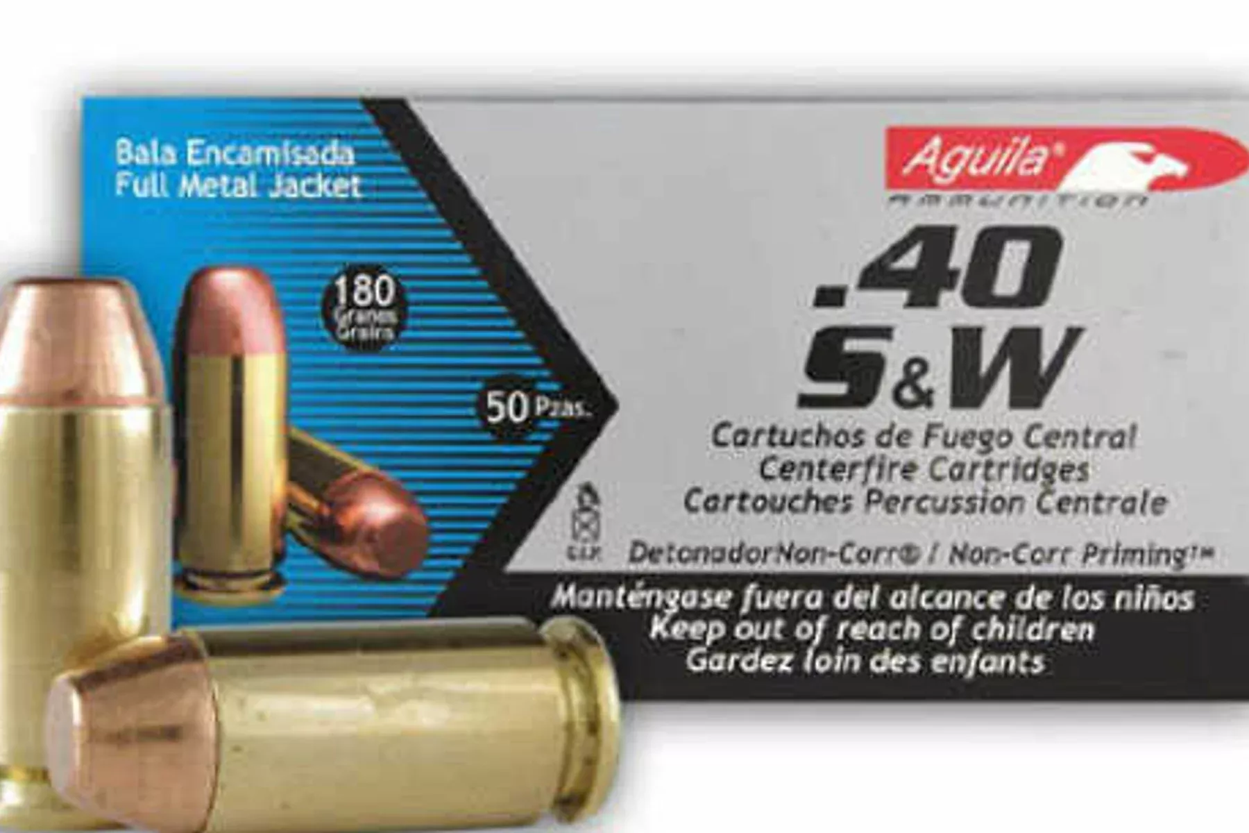 40 S&W 50 Rounds Ammunition Aguila 180 Grain Full Metal Jacket