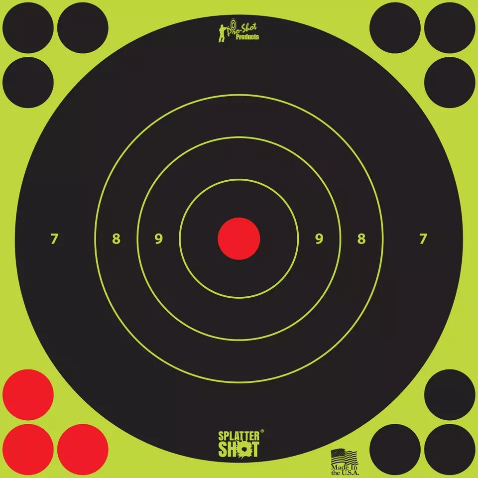 8" Green Bullseye Target Pack - 6 Count