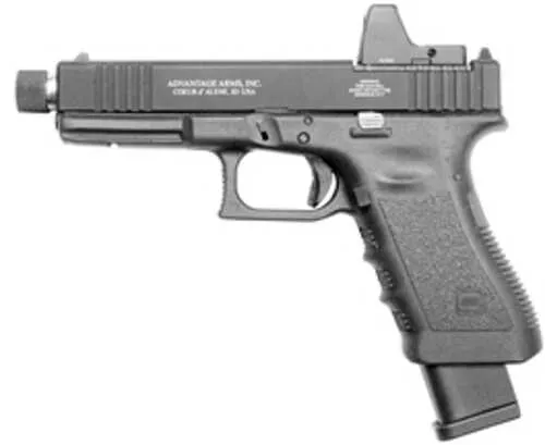 Advantage Arms Conversion Kit 4.49" Threaded Barrel Fits Glock 17/22 Gen 3 Optics Ready Black Fixed Si