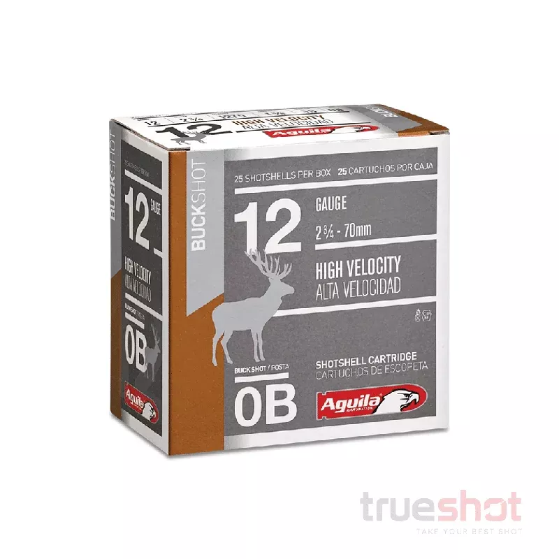 Aguila – 12 Gauge – #0 Buck Shot – 2.75″ – 12 pellet – 1275 FPS