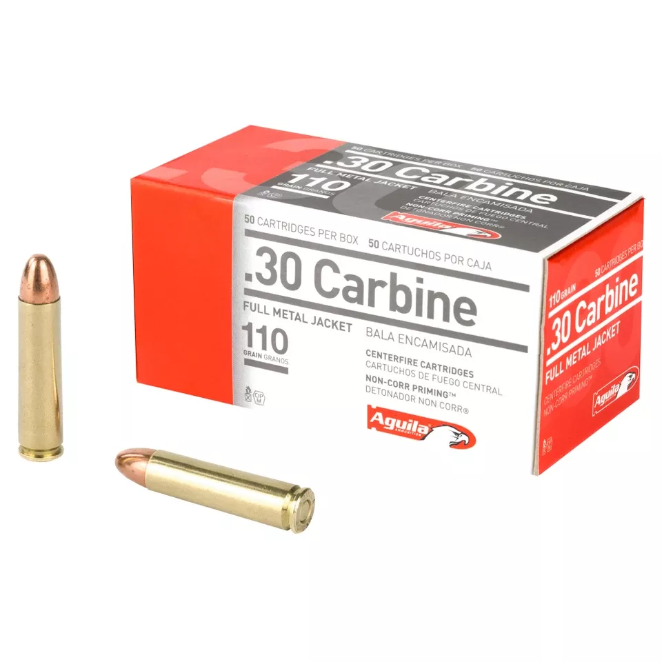 AGUILA 30 Carbine 110 Grain FMJ Ammunition - 50 Rounds/1000 Rounds