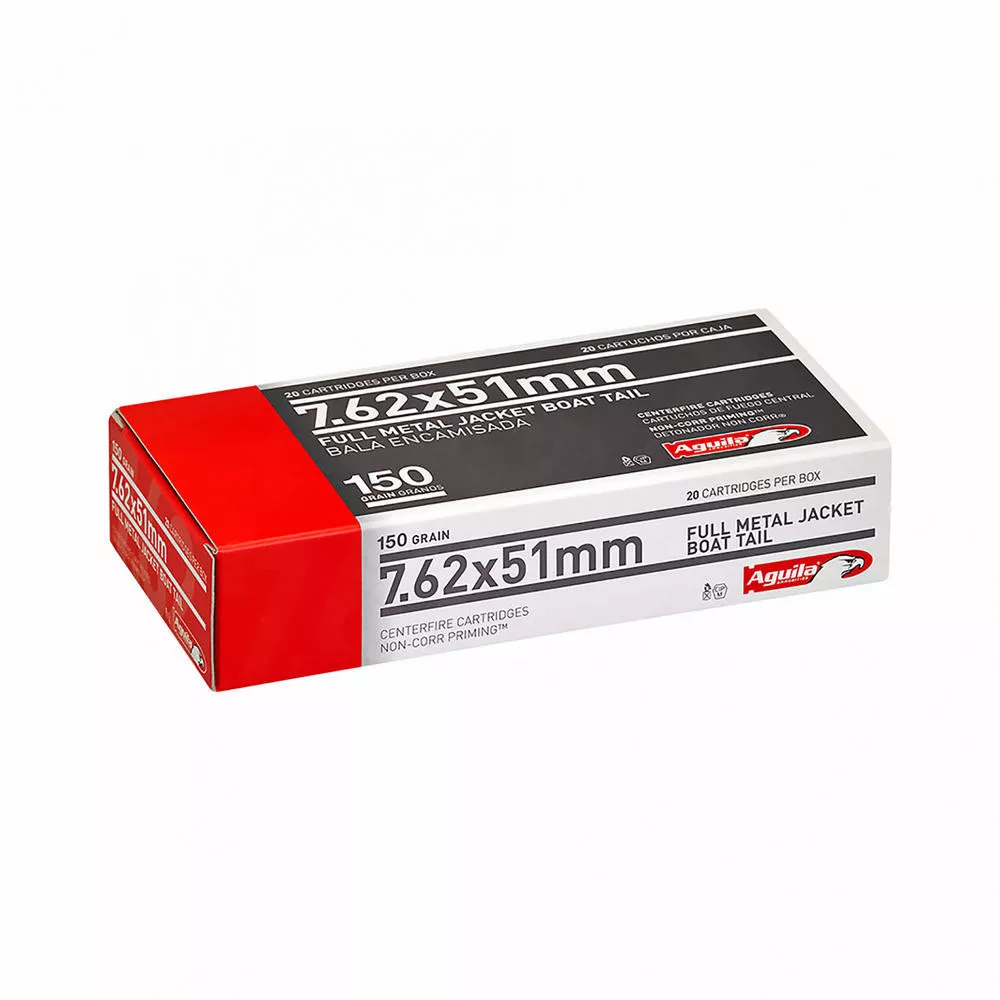 Aguila 7.62NATO 150Gr Full Metal Jacket Boat Tail 20 /500