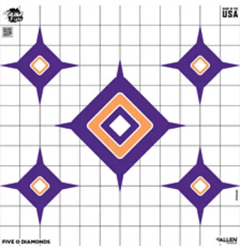 Allen Dialing In More Fun Ez Aim Paper Target 9 Pack 12"x12" Assorted Colors 15641