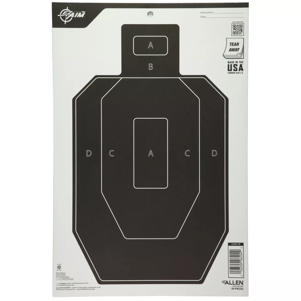 ALLEN EZ AIM 12x18 IPSC Paper Targets - Pack of 50