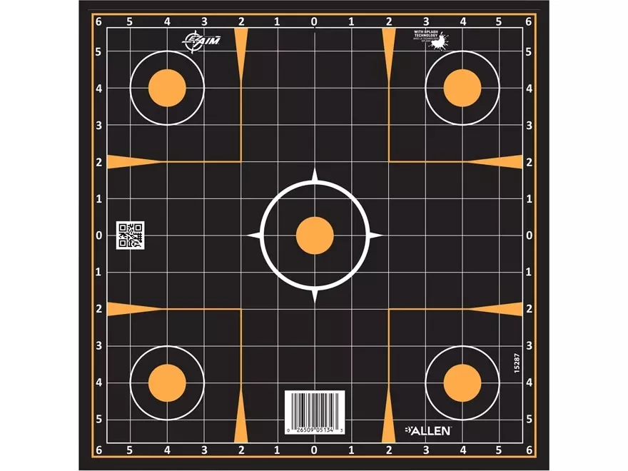 Allen EZ-Aim Adhesive Splash Reactive Sight In Target 12″ 10PK