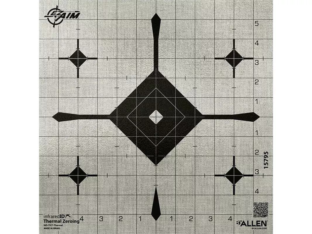 Allen EZ-Aim Adhesive Thermal ID Grid Bullseye Target 12″x12″