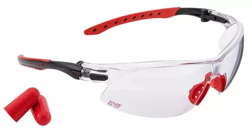 AllenRuger 10/22 Foam Ear Plugs Adult Clear Lens Black/Red Frame