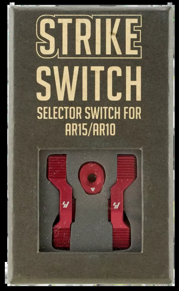 Ambidextrous Red Aluminum AR-Platform Strike Switch 60/90 Degree