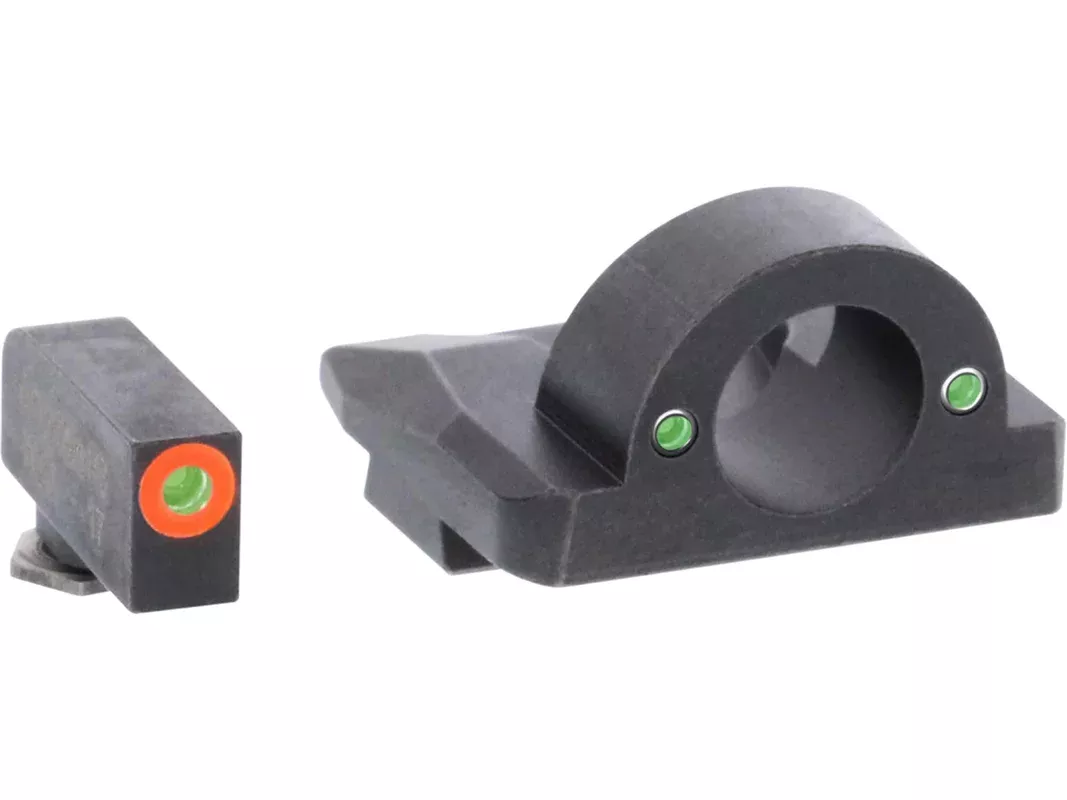 Ameriglo Ghost Ring Night Sight Set for Glock 20, 21, 29, 30, 31, 32, 36, 40, 41 Gen 1, 2, 3, 4 Tritium Green Front with Orange Outline, Green Rear