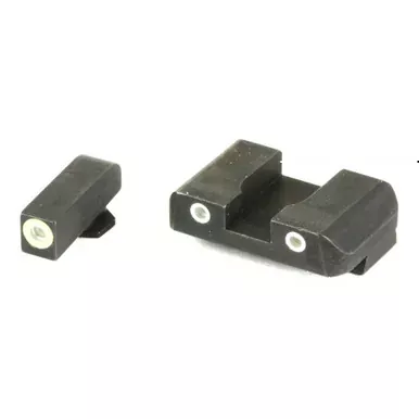 AmeriGlo Glock Pro-Glo Combination Set | Sights | Fits Glock 17,19,22,23,24,26,27,33,34,35,37,38,39 | Green Tritium Lamp with Lumin. Green Outline Front | Green Tritium with White Outline Rear. | GL-243