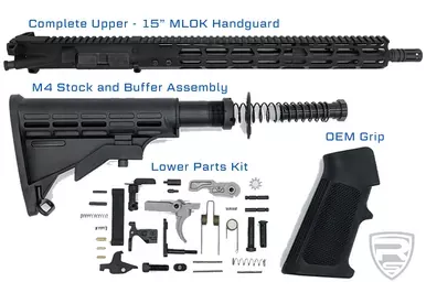 AR-15 | Complete 16″ Rifle Build Kit | 15″ MLOK | 7.62×39