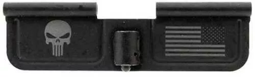 AR-15 Spike's Tactical Ejection Port Door Part Black "Punisher & Flag" Engraving SED7005