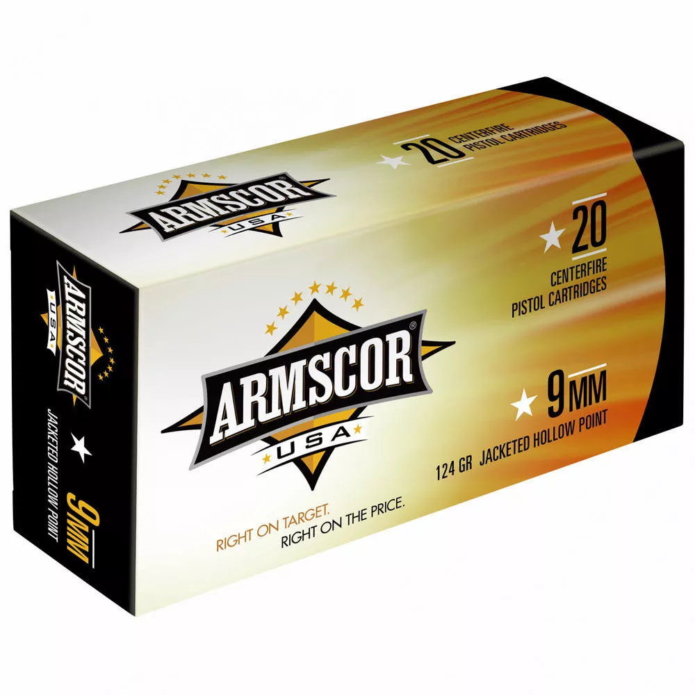 Armscor 9mm 124 Grain Jacketed Hollow Point 20 /500