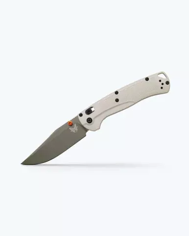 Benchmade Taggedout, Tan Grivory, 3.5″ Folding Clip-Point