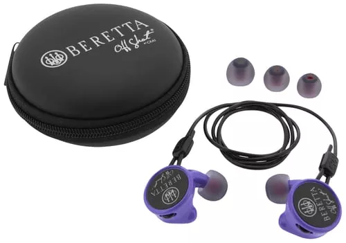 Beretta USA CF081A215603A5 Mini Headset Comfort Plus Silicone Ear Piece 32 dB In The Ear Purple/Black