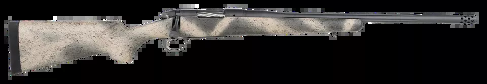 Bergara Premier Highlander .308 Win Rifle with Woodland Camo Stock and Sniper Gray Cerakote Finish