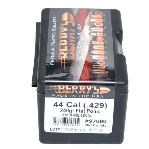 Berrys 97080 Superior Pistol 44Cal 240gr Flat Point 200/Box