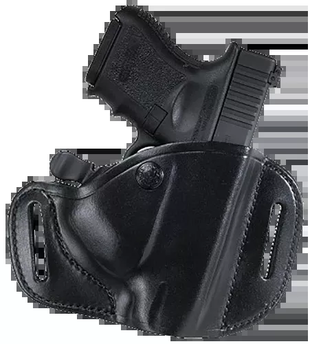 Bianchi 22156 82 CarryLok OWB Size 11D Black Leather Belt Slide for Glock 26/27, Ruger Max-9, Taurus GX4 - Right Handed, Fits Belts Up to 1.75"