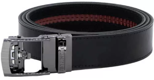 Bianchi EDC NexBelt | 1.5″ Wide | User Adjustable Up to 50″ | Leather Construction | Matte Finish | Black | High Gloss Silver Buckle | NXB-24551