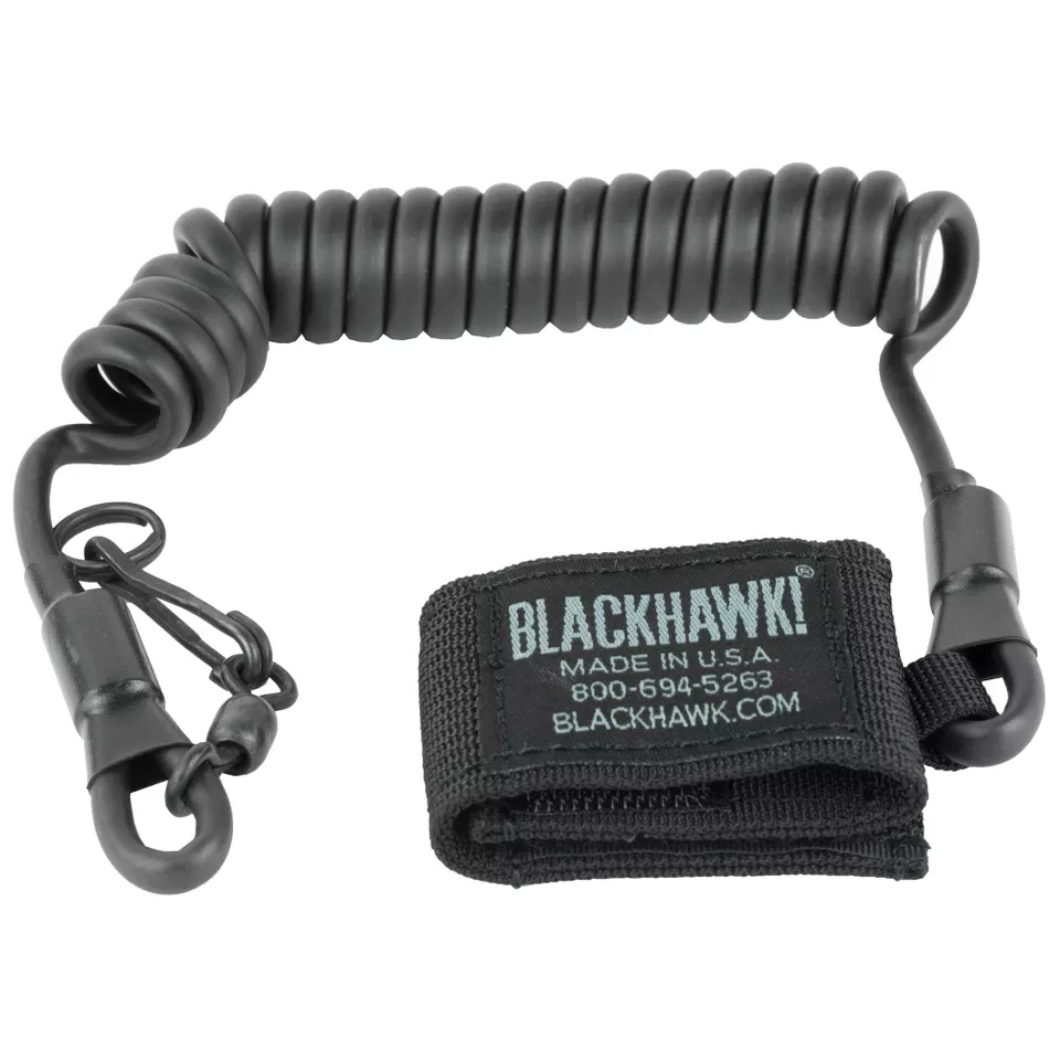 Black Tactical Pistol Lanyard with Swivel