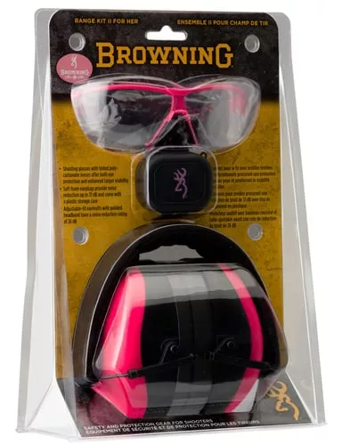 Browning 126373 Range KitFoam Plastic with Foam 27 dB 36 dB Over the Head Orange Pink/Black Women