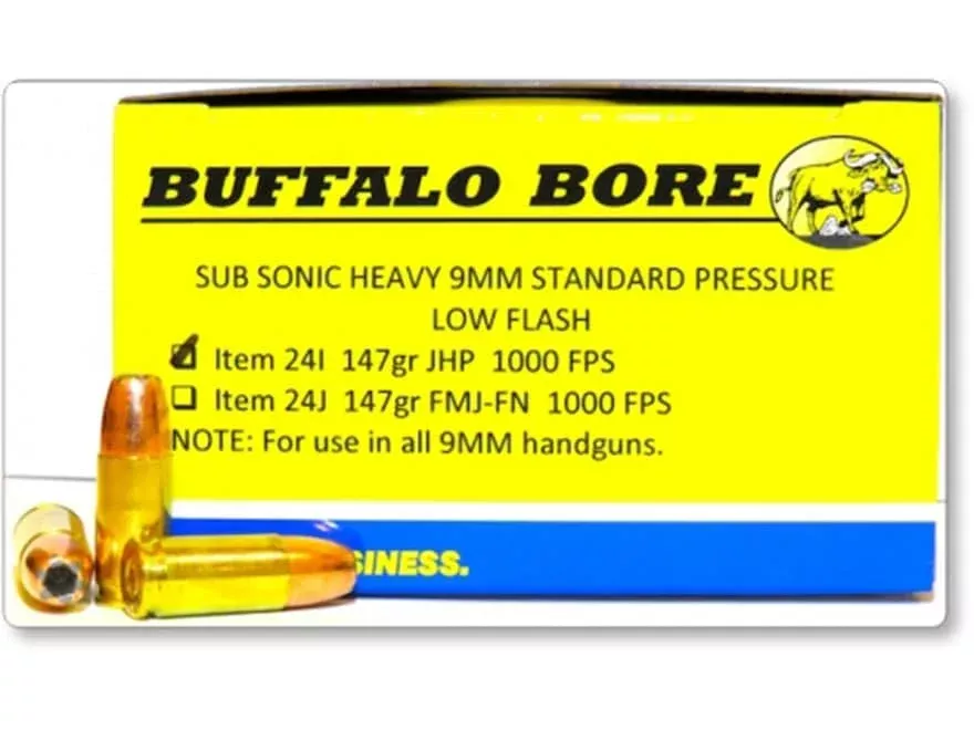 Buffalo Bore 9mm Luger Ammo 147 Grain Speer Gold Dot Jacketed Hollow Point Box of 20