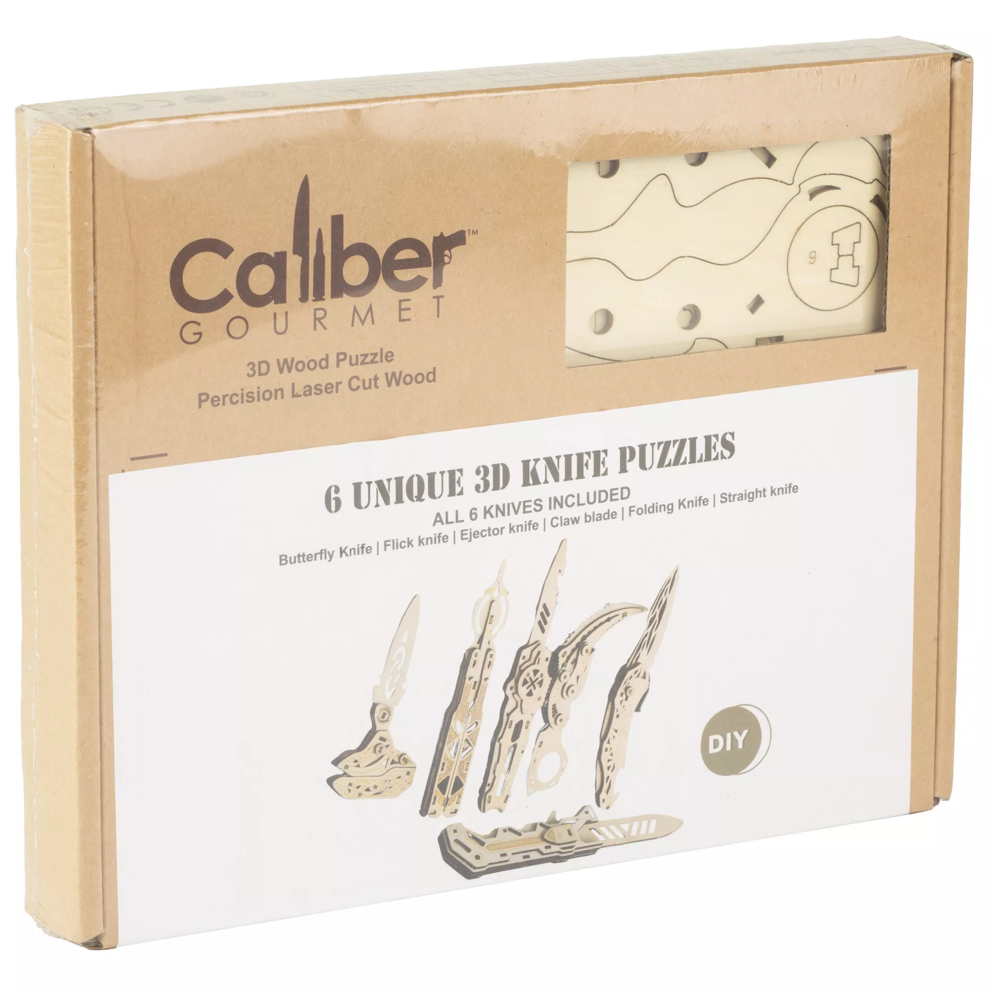 Caliber Gourmet Wood Knife Puzzles 6Pk Brown
