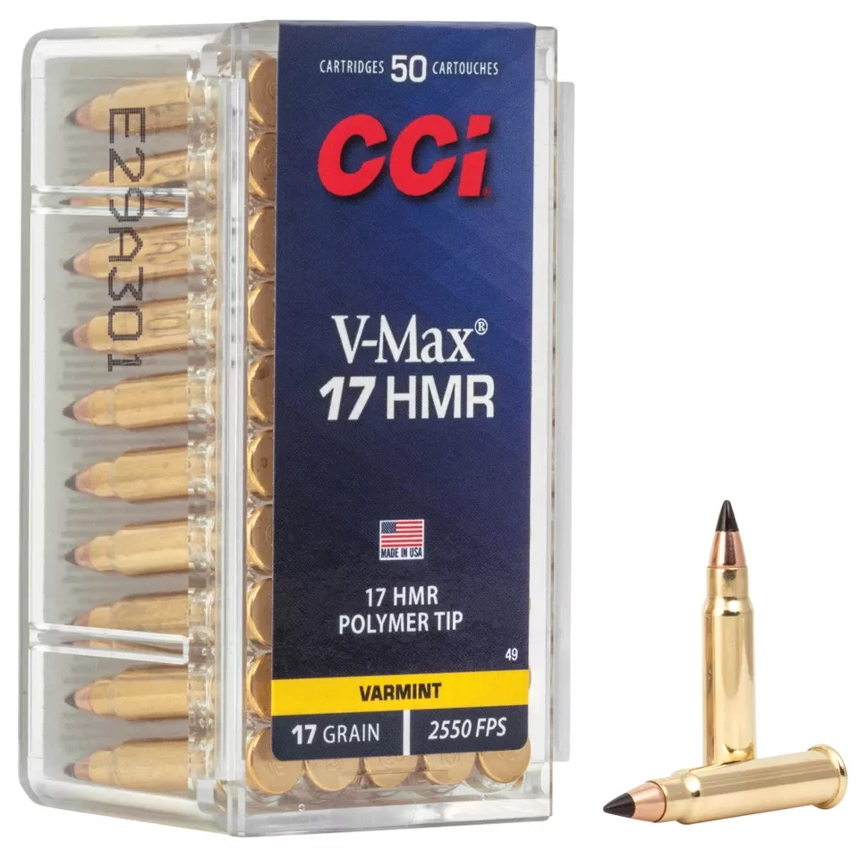 CCI 17HMR 17GR V-MAX Ammunition - 50 Rounds/2000 Rounds Bulk Pack
