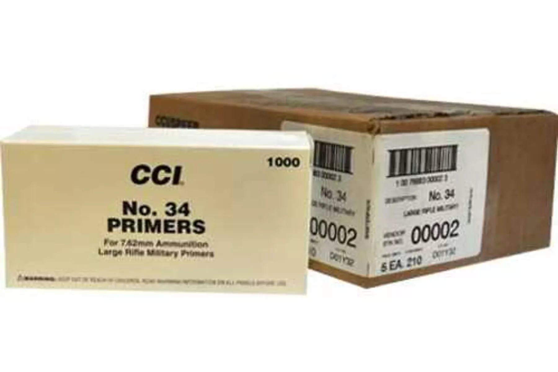 CCI #34 7.62mm & 30-06 NATO Spec Primer 5000 Count Case