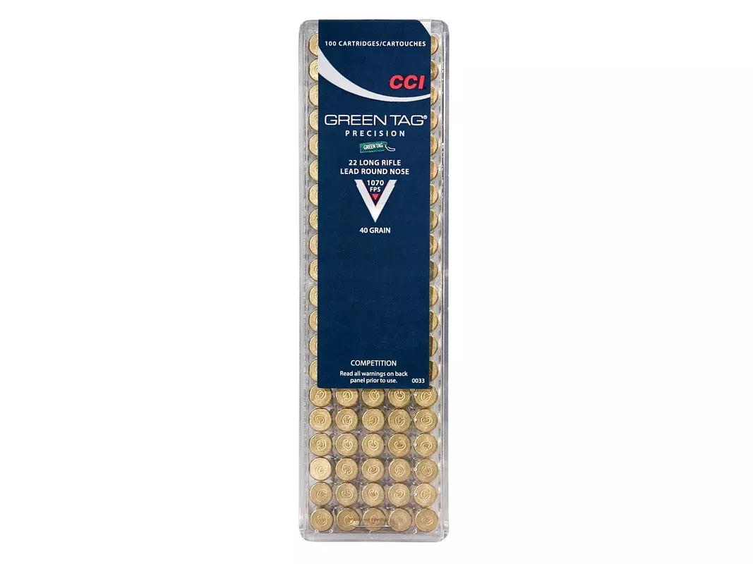 CCI Green Tag 22LR Ammo 40 Grain Round Nose Box of 100