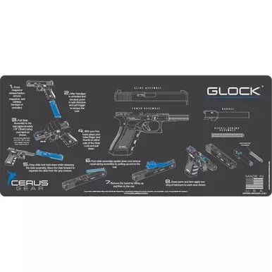 Cerus Gear Glock Instructional Cleaning Mat 12×27 Gray
