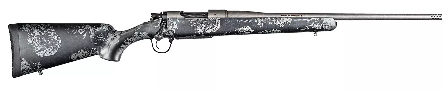 Christensen Arms 8010119000 Mesa FFT 7mm PRC 3+1 22″ Threaded Barrel, Tungsten Gray Cerakote, Black with Gray Webbing Stock