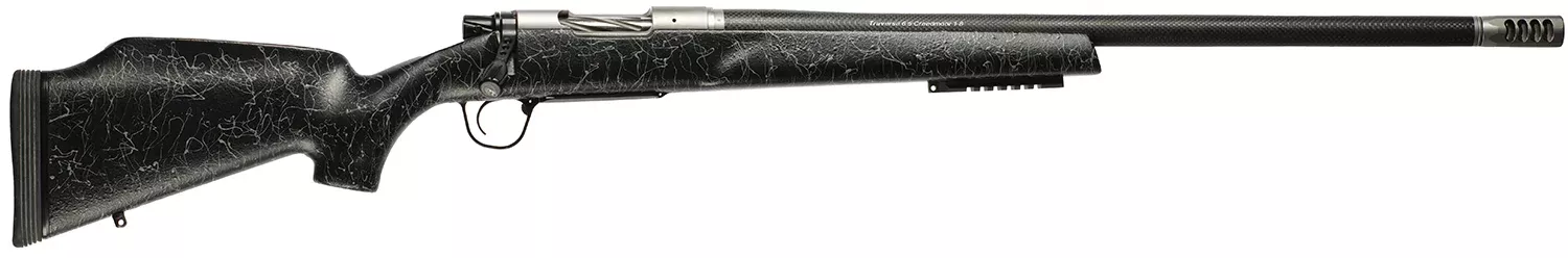 Christensen Arms 8011001100 Traverse28 Nosler 3+1 26″ Threaded Barrel, Natural Stainless, Black with Gray Webbing Stock