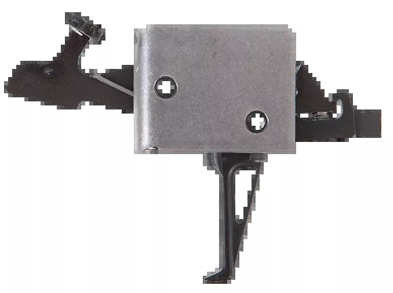 CMC 93504 Drop-In Two-Stage Flat Trigger, 2-4 lbs Draw Weight, Black/Silver Finish