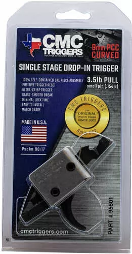 CMC Triggers AR-15 9mm PCC Drop-In Single Stage Curved Bow 3.5lb Pull Natural Finish