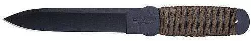 Cold Steel True Flight Thrower 6" Fixed Blade Knife Drop Point Plain Edge 1055 Carbon/Black Paracord Cordura Sheath 80TF