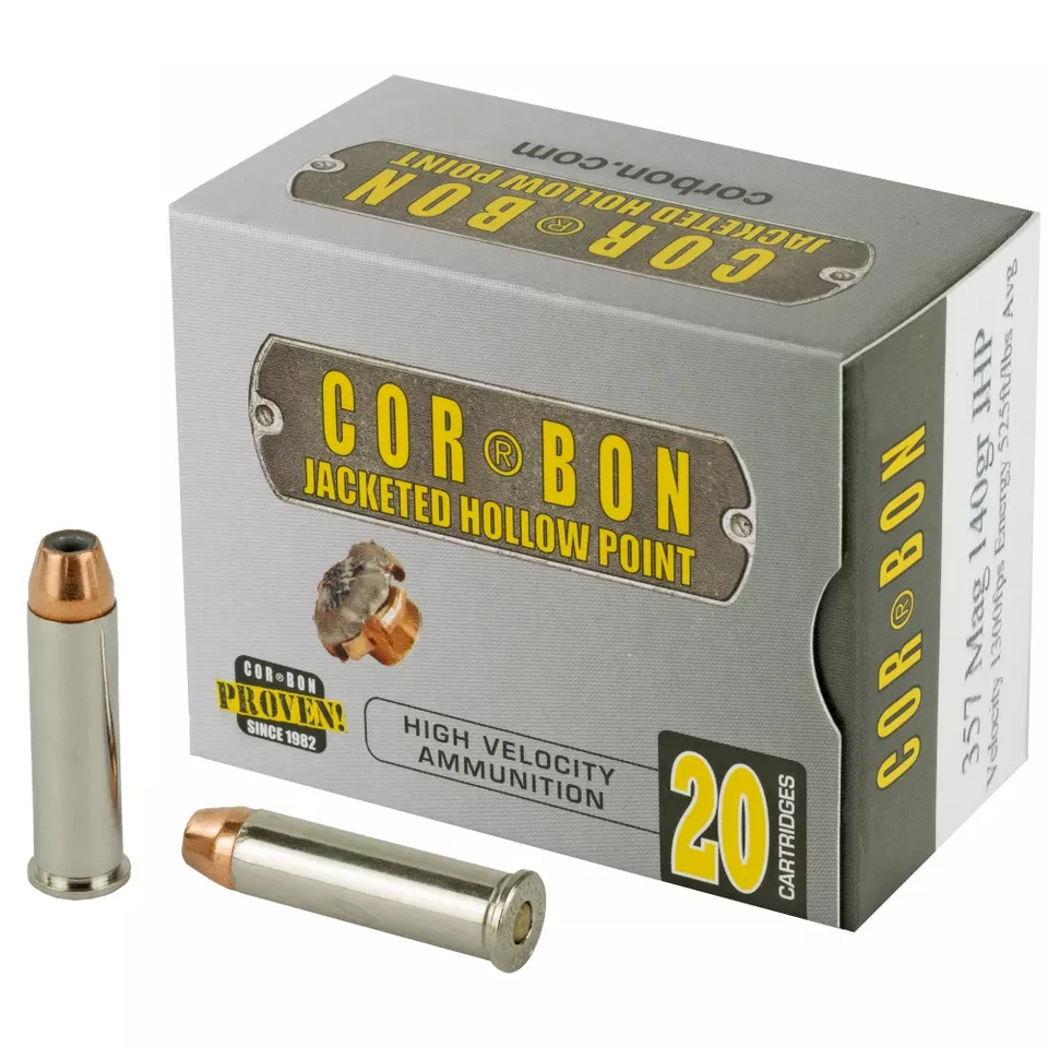 CORBON .357 Magnum 140 Grain JHP Ammunition - 20 Rounds per Box, 500 Rounds per Case