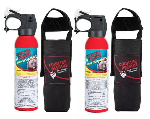 Counter Assault 15067015 Bear SprayCapsaicin Range 32 ft-7 Seconds 8.10 oz Includes 2 Holsters
