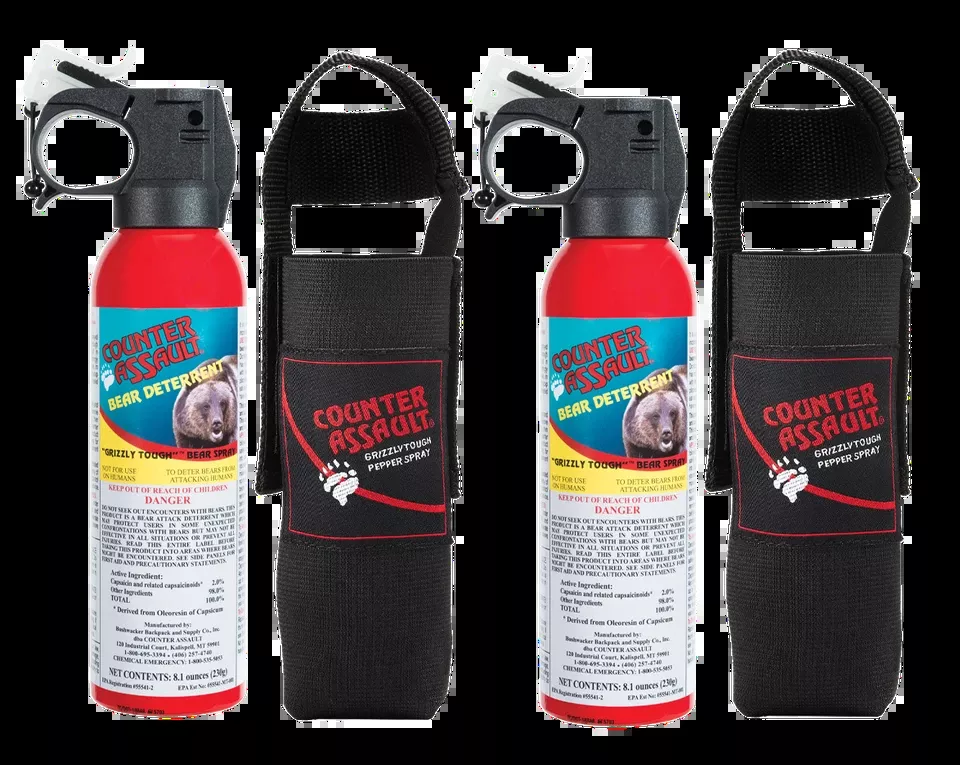 Counter Assault Bear Spray with Holsters - 32 ft Range, 7 Seconds, 8.10 oz