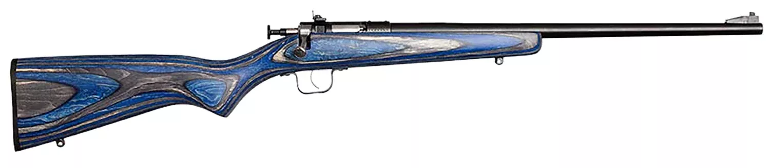 Crickett KSA2222 Youth22 LR 1rd 16.12″ Blued Barrel & Receiver, Fixed Front/Adjustable Rear Peep Sights, Blue Laminate Stock w/11.5″ LOP, Rebounding Firing Pin Safety