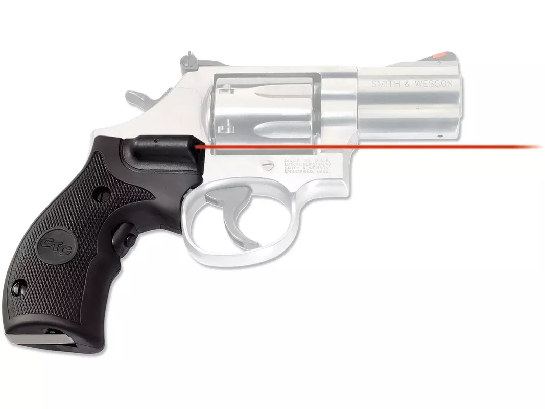 Crimson Trace Lasergrips Laser Sight S&W K, L-Frame Round Butt Open Backstrap Overmolded Rubber Black