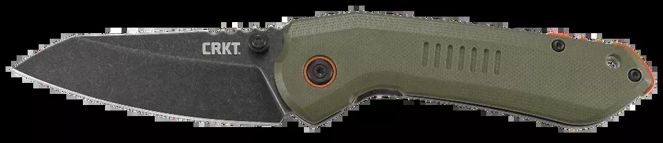 CRKT 6280 Overland Folding Knife with 3" Stonewashed Sheepsfoot Blade and Green G10 Handle