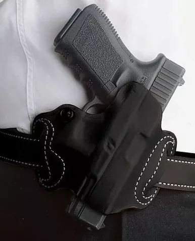 DeSantis Mini Slide Holster Glock 20/21 OWB Right Hand Black Leather