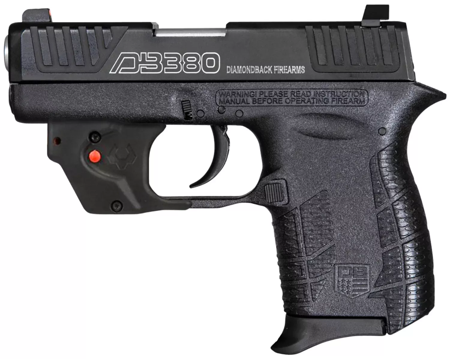 Diamondback DB0101E002 DB380 Gen4 w/Laser Micro-Compact Frame 380 ACP 6+1, 2.80″ Stainless Steel Barrel, Serrated Stainless Steel Slide, Mint Polymer Frame w/Beavertail & Grip, Viridian Laser