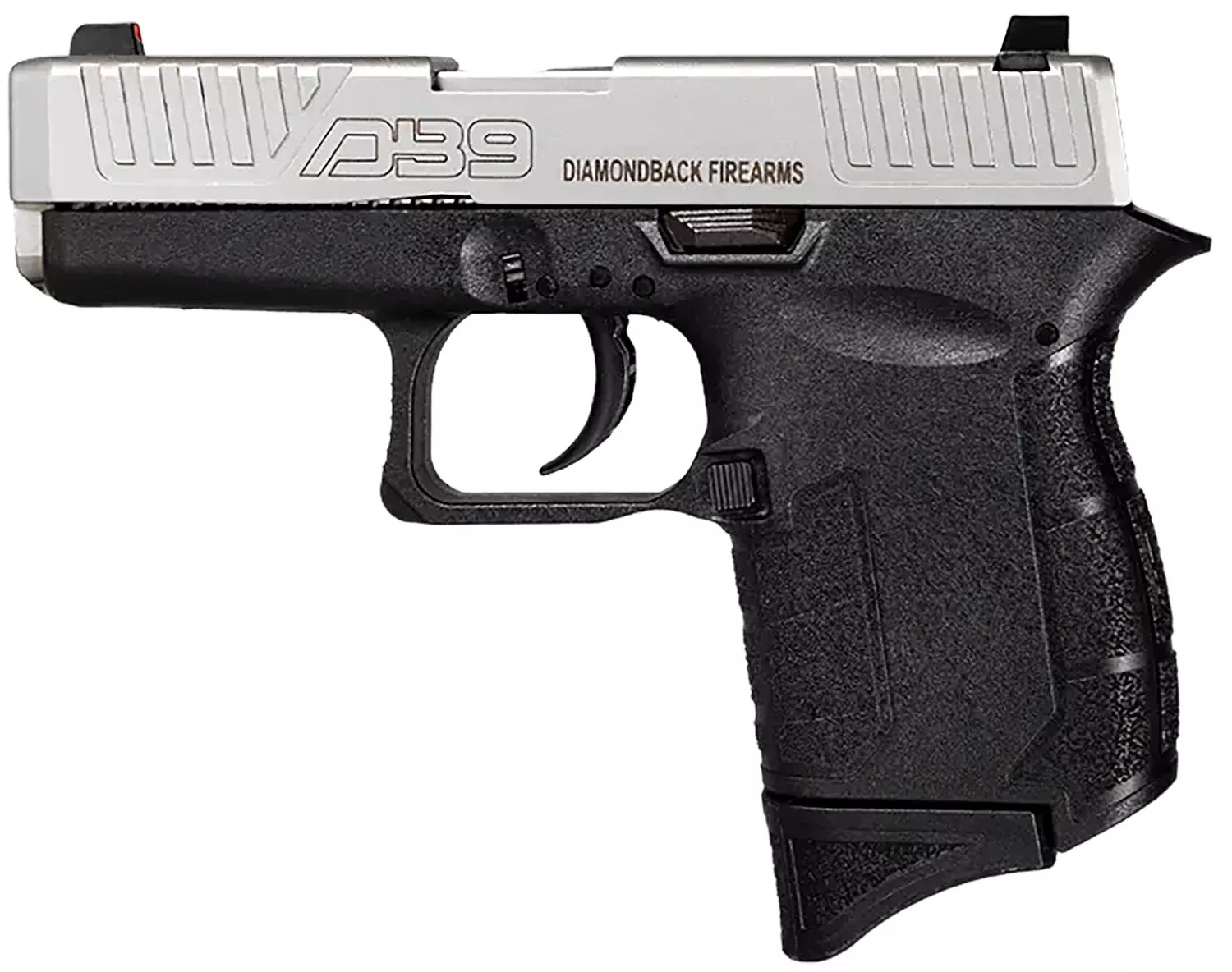 Diamondback DB0200P021 DB9 Gen4 Micro-Compact Frame 9mm Luger 6+1, 3.10″ Stainless Steel Barrel, Nickel Boron Serrated Stainless Steel Slide, Black Polymer Frame Black & Grip