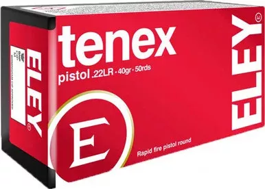 Eley Tenex Pistol 22LR Ammo 40 Grain Round Nose Box of 50
