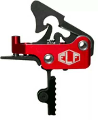 Elftmann Tactical Apex Adjustable Trigger Straight with Black Shoe Fits AR-15 AFALSEdized Finish Red